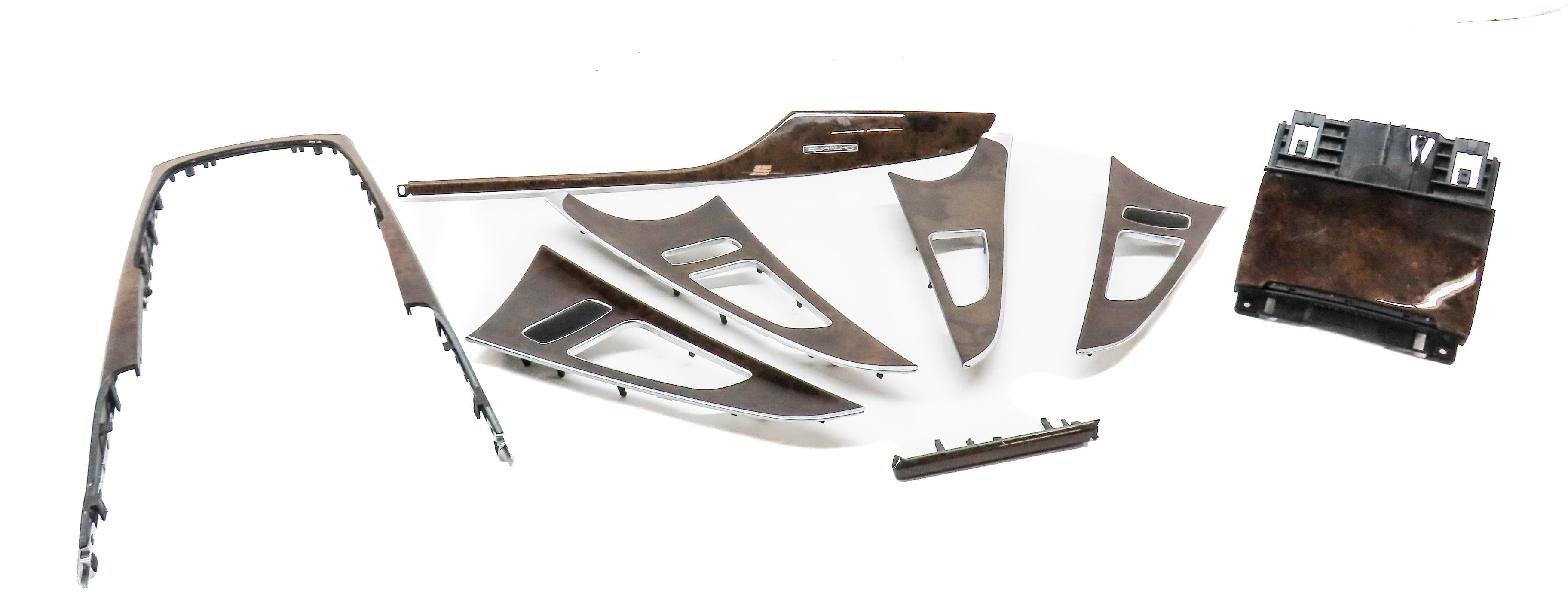 2013 AUDI A6 (C7 4G) INTERIOR DASH CONSOLE FRONT/REAR DOOR TRIM SET (WALNUT) — exact item pictured